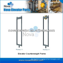 Roping 1: 1 et Roping 2: 1 Cadre de contrepoids de l&#39;ascenseur, levier contrepoids